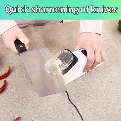 USB-Powered Electric Knife Sharpener with Five Double-Sided Stones and Clear Protective Cover