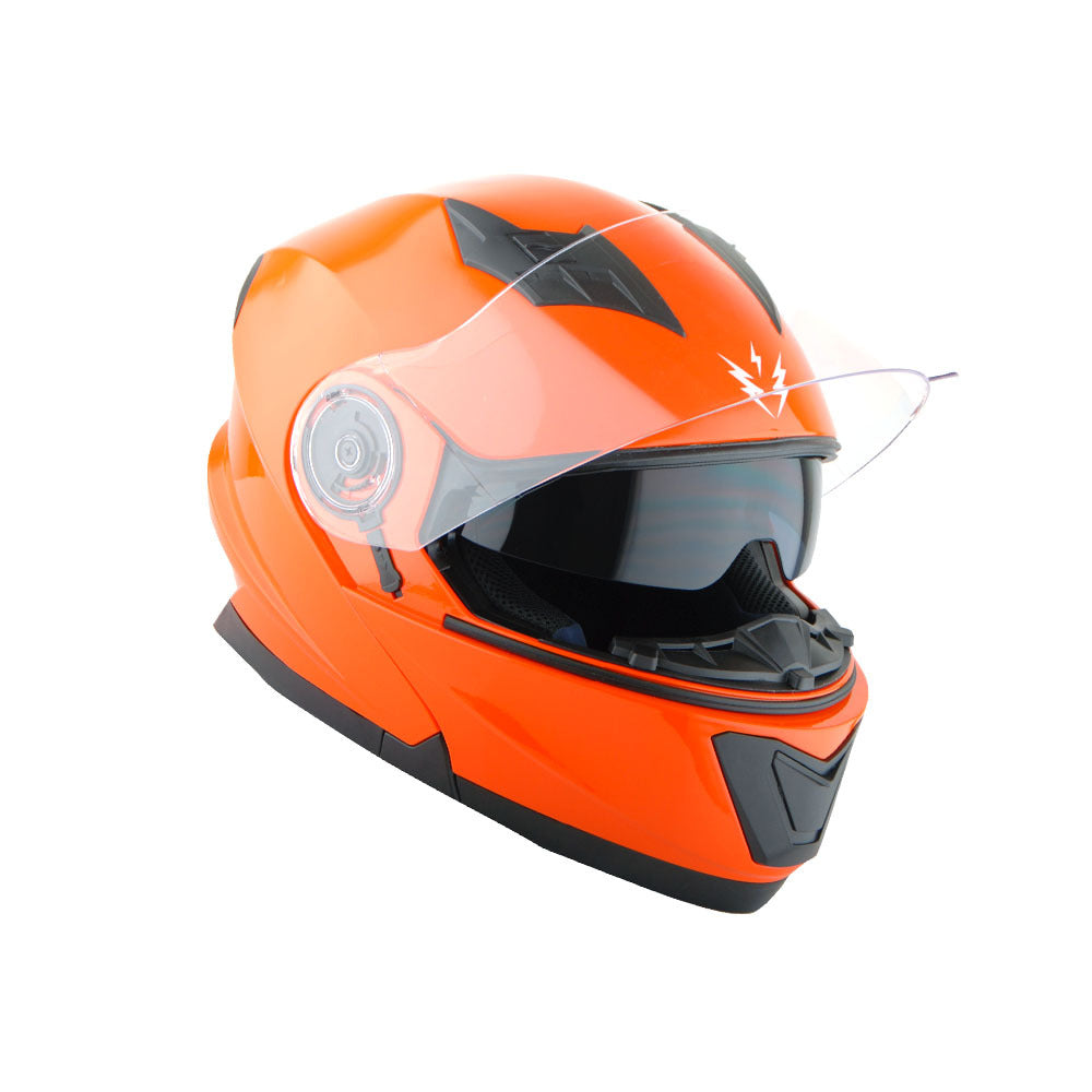 Motorcycle Modular Full Face Helmet Flip Up Dual Visor Sun Shield with Optional LED Tail Light 3 Modes Removable Washable Interior, Multiple Colors S M L XL — Modular901