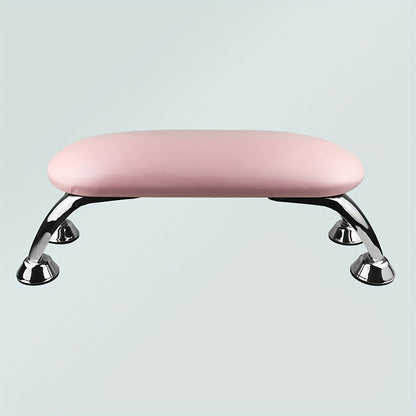 Padded Nail Armrest with Chrome-Finish Four-Leg Stand in Pink, Black or White Checkout Options
