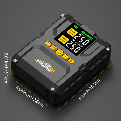 6500A Jump Starter with 150PSI Built-in Air Compressor QC3.0 USB-A USB-C LED Flashlight Smart Safety for 3.17gal Gas 2.11gal Diesel Portable Power Bank