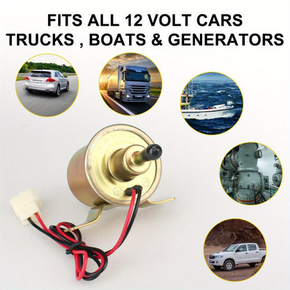 Universal Electric Fuel Pump Kit for 12V Cars Trucks Boats Carburetor Lawn Mower HEP-02A