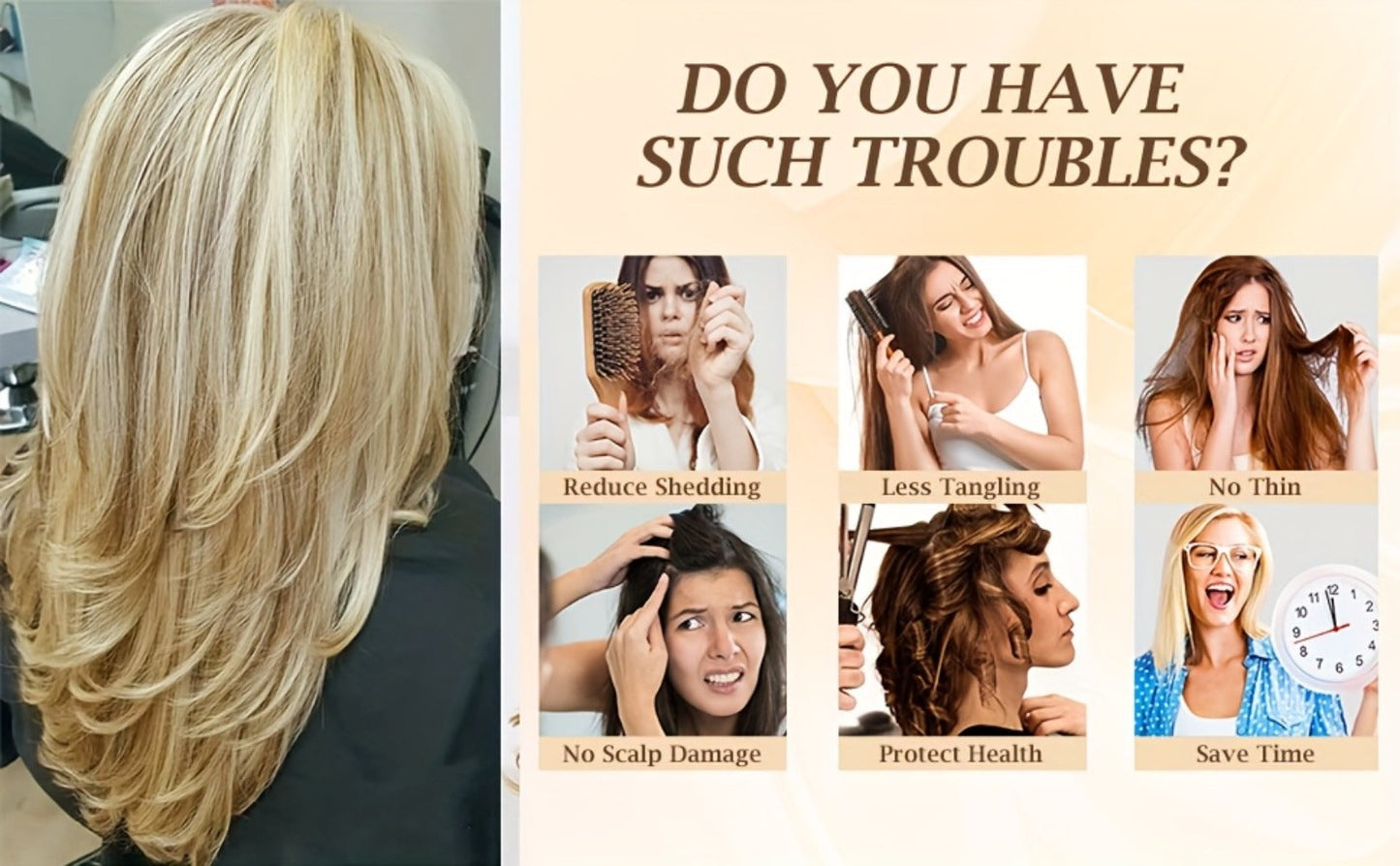 Synthetic Wig 18-Inch Layered Silvery Waves with Highlights in Two Colors and Rose Net Cap