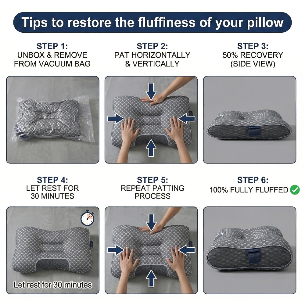 Two-Pillow Contoured Neck Pillow Set in Five Color Options with 74 x 47 cm Pictured Size for Home Use