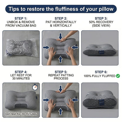 Two-Pillow Contoured Neck Pillow Set in Five Color Options with 74 x 47 cm Pictured Size for Home Use