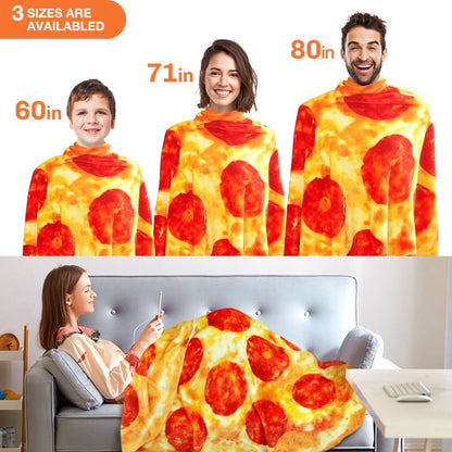 Round Food Print Throw Blanket in Pizza, Donut or Pancakes Designs with 62-, 71- or 80-Inch Diameters