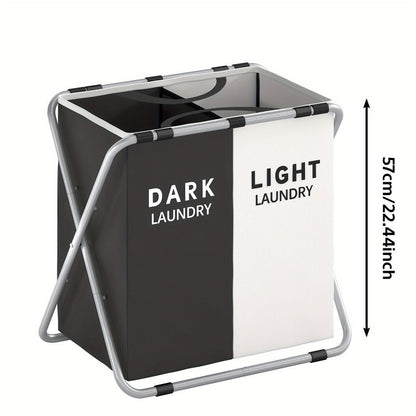 Fabric Laundry Sorter Hamper with Carry Handles in Two- or Three-Section Designs and 57 or 70cm Height Options