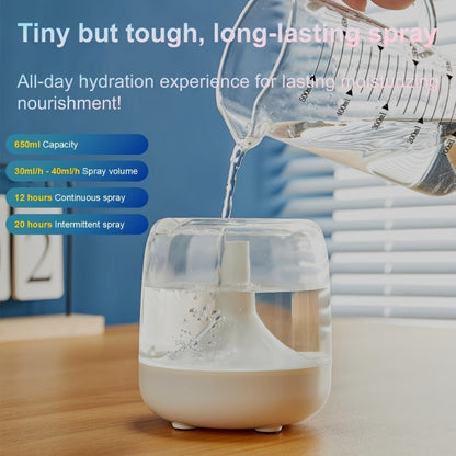 USB Humidifier with 7-Color Night Light – Silent 26dB Double Mist Visible Water Tank 24-Hour Runtime for Bedroom Living Room Office Desktop Home Decor Gift