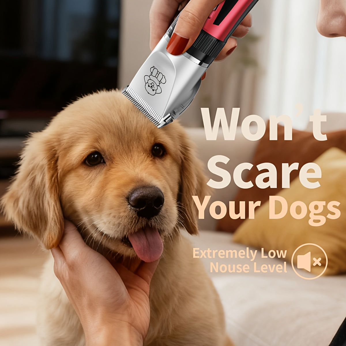 Pet Hair Clipper, USB-Rechargeable Cordless Trimmer with Adjustable Comb and Four Package Options