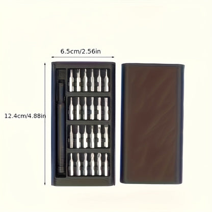 25-Piece Precision Screwdriver Set with Phillips and Slotted Bits, Magnetic Driver and Compact Storage Case