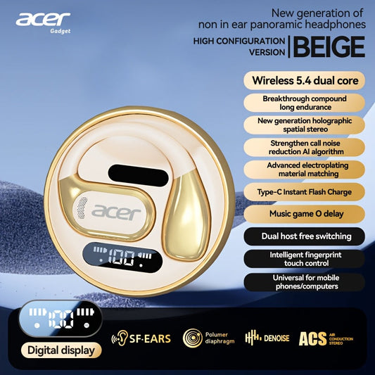 Wireless Earbuds Acer OHR510 Bluetooth 5.4 with Dual Anti-Leak Design, Touch and USB-C Case