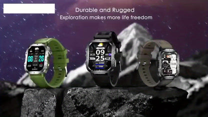 Smartwatch – Brown Black Large Screen – Wireless Calling & SMS, Fitness Tracker, Remote Camera Control, USB Rechargeable – Unisex…