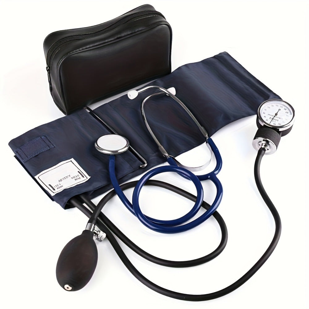 Blood Pressure Monitor Manual Aneroid Kit with 10-16 Inch Upper-Arm Cuff, Stethoscope, Gauge and Carry Case