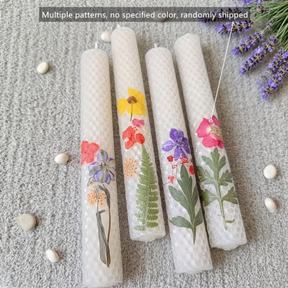 Floral Cone Candle Holders Set of 4 – 10-Inch Decorative Beeswax Taper Candles for Holiday Parties, Valentine's Day & Mother's Day Gifting