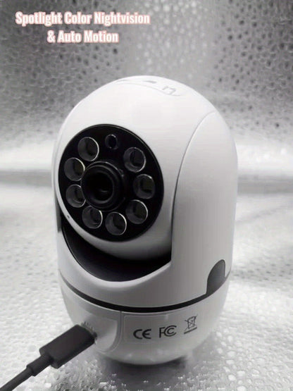Pan Tilt Indoor Security Camera 355° with Dual Band 2.4G/5GHz WiFi, Color & B&W Night Vision, 2-Way Audio, Baby Pet Monitor, Motion Detection, Alexa Compatible, Cloud & SD Storage – 1/2/3/4 Pack