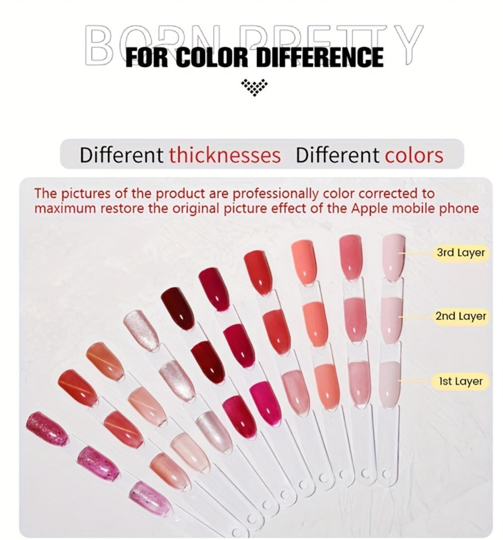 Gel Nail Polish 6-Color 9D Polaris Magnetic Set with Six 10ml Glass-Water-Light Shades for Nail Art