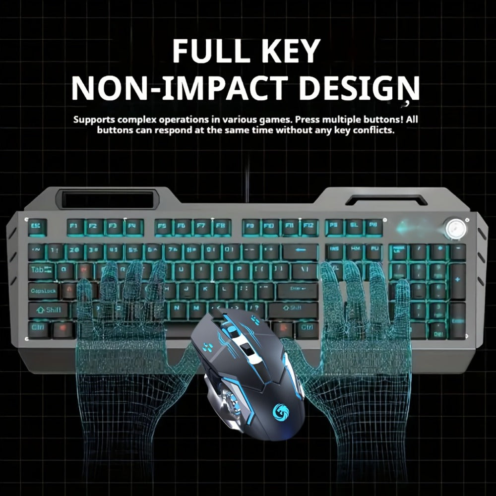 Full-Size 104-Key Wired Gaming Keyboard with Volume Knob in Seven White or Black Options Pictured