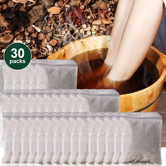 Herbal Foot Soak Packets 30 Pack Individually Wrapped — Warm Foot Bath Bags for Relaxation, Tired Feet Relief & Odor Cleansing, Daily Bedtime Foot Care for Women & Men, All Seasons Gift