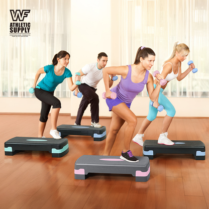 Fitness Equipment WF Aerobic Step Platform with Two Height Levels Dumbbells and Measuring Tape Set