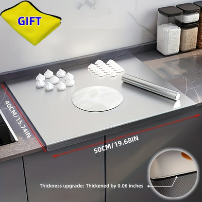 Cutting Board 304 Stainless Steel L-Edge Prep Board in Three Sizes for Countertop Dough and Chopping