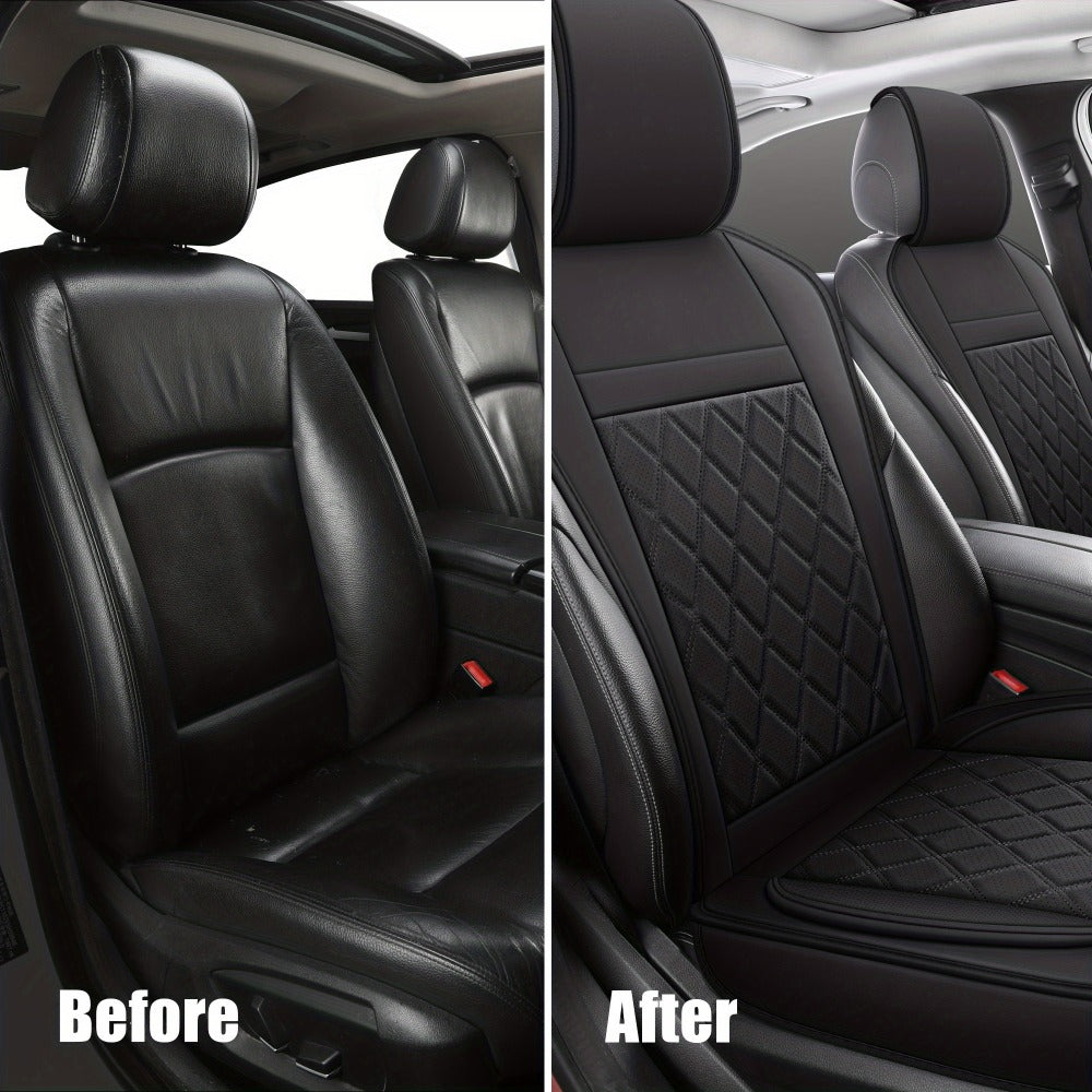 Car Seat Covers Front Pair with Full-Surround High-Back Design and Fifteen Color or Pattern Options