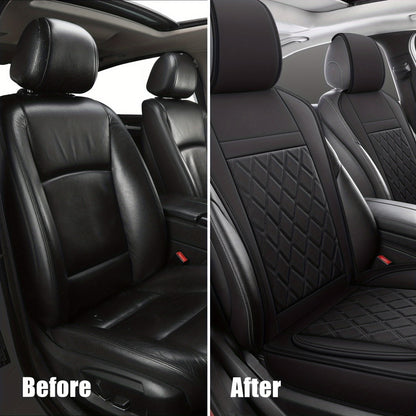 Car Seat Covers Front Pair with Full-Surround High-Back Design and Fifteen Color or Pattern Options