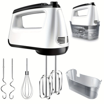 Electric Hand Mixer 6-Speed with Turbo – 5 Stainless Steel Attachments, Snap-On Storage Case, Handheld Mixer for Whipping, Baking Cookies, Cakes, Dough & Brownie Batter