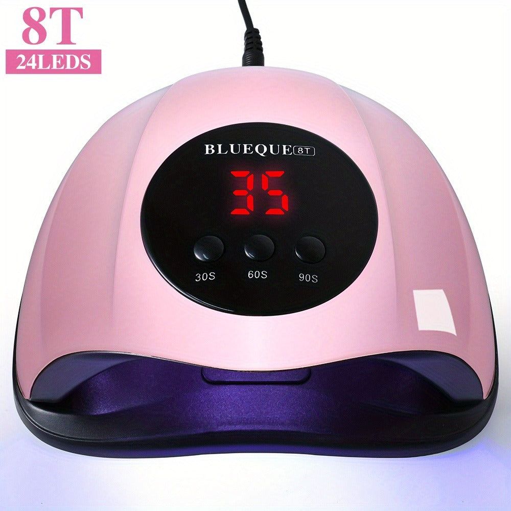 8T UV LED Nail Lamp with 24 Light Beads, Infrared Hand Sensor, 30/60/90s Timers and Two USB Styles