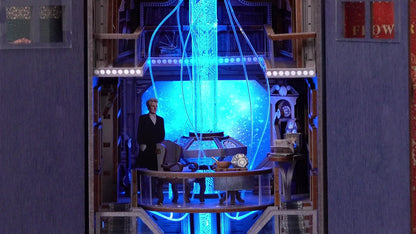 Mysterious Blue Box Book Nook Kit CH08 with 368-Piece Fantasy Workshop Scene and Touch-Controlled Blue Light
