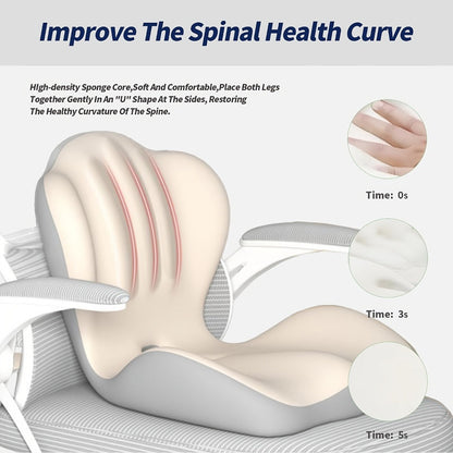 Contoured Seat Cushion with Hip and Lumbar Support Shape in Six Gray, Pink, Black, White or Green Styles