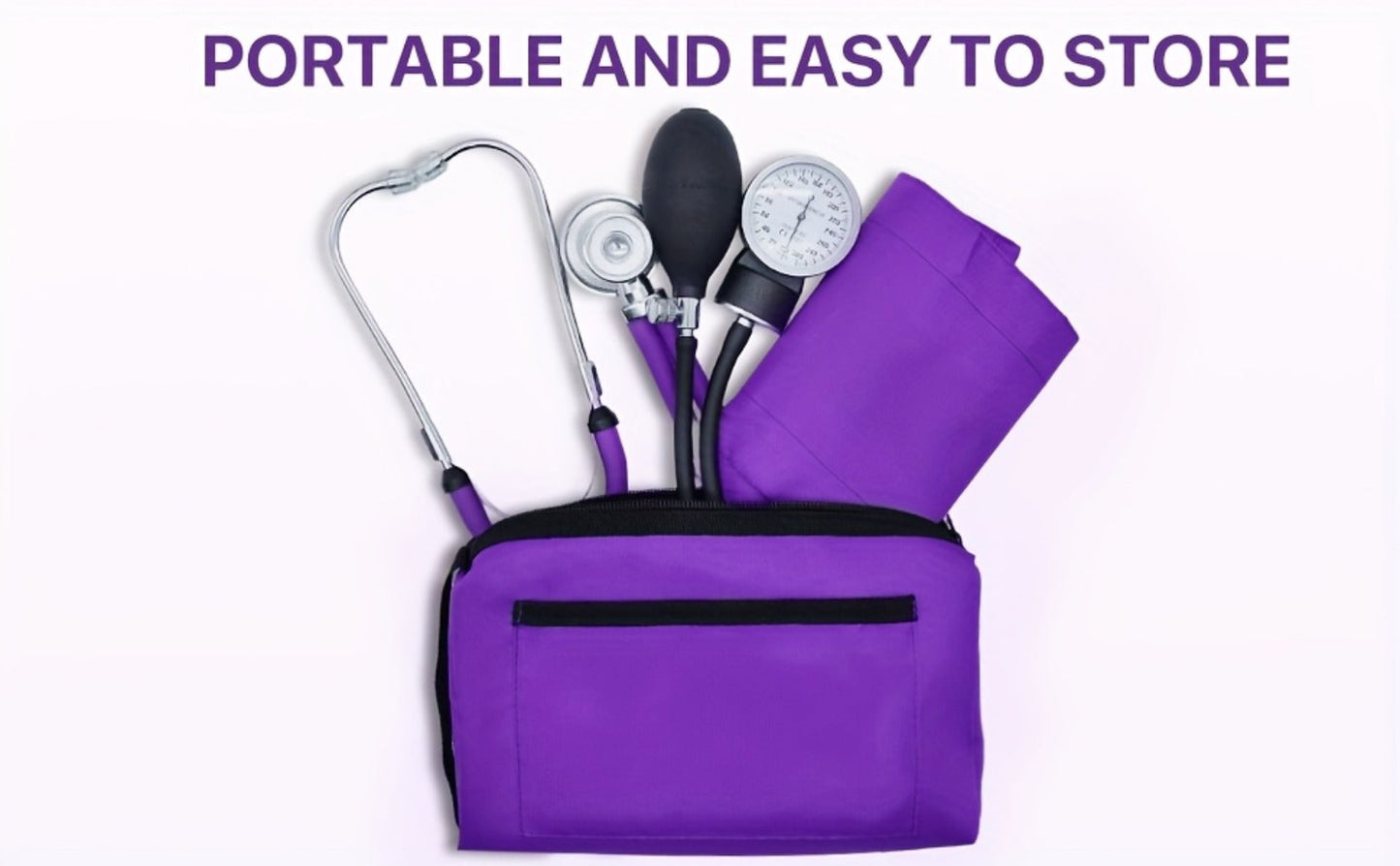 Blood Pressure Monitor Manual Aneroid Set with Upper-Arm Cuff, Stethoscope, Inflation Bulb and Portable Case
