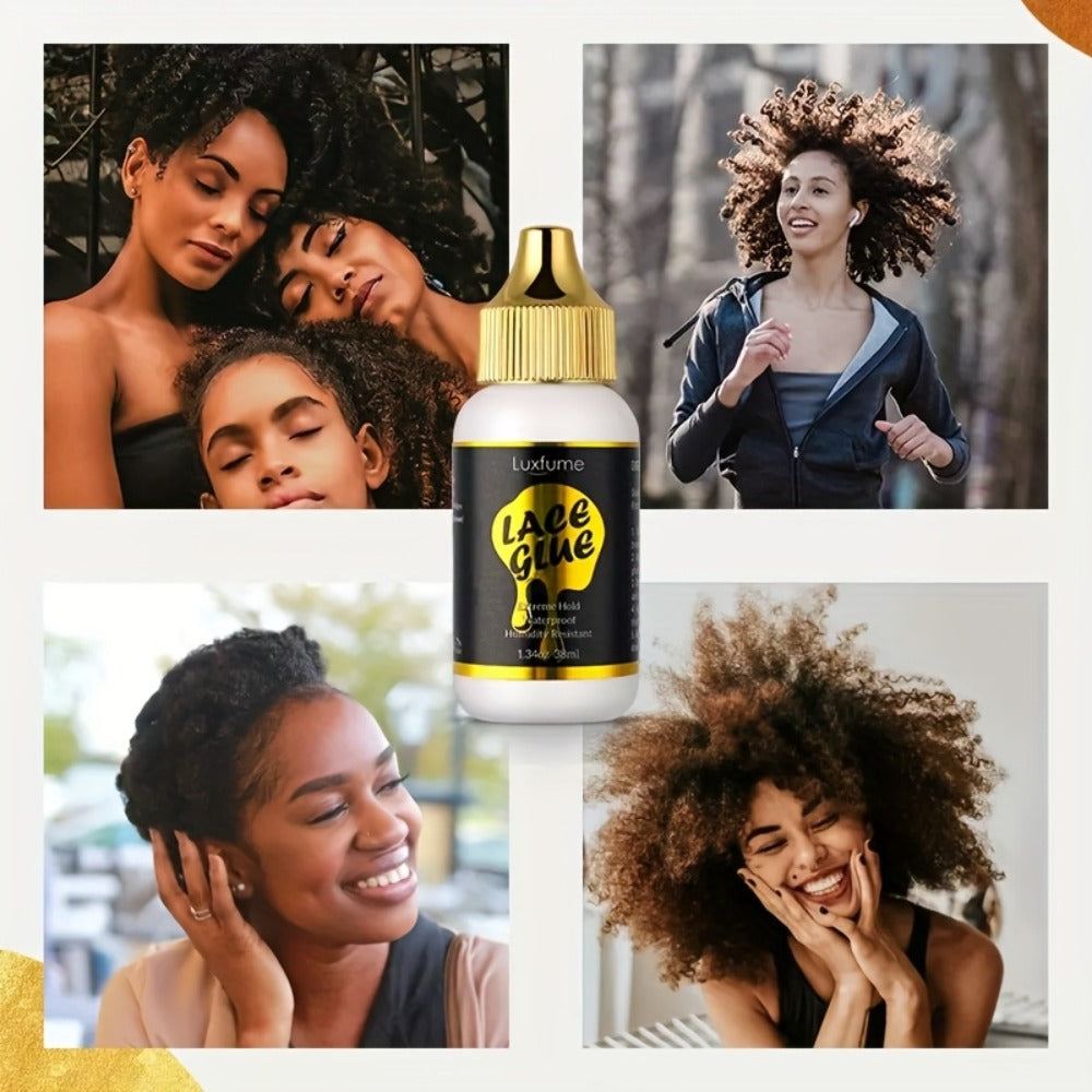 Lace Front Wig Glue Waterproof Extreme Hold 3-Pack Invisible Clear Drying Liquid Adhesive for HD Lace Swiss Lace Wigs & Hairpieces 100ml Per Bottle Long Lasting Secure Bond