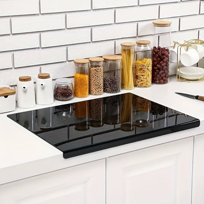 Acrylic Cutting Board Large Anti-Slip 17x23 Inch – Clear & Black Countertop Protector for Kitchen & Restaurant – Food Safe Non-Slip Chopping Board for Fruit, Meat & Meal Prep