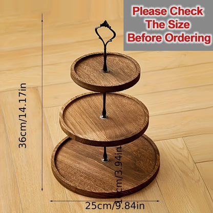 Three-Tier Wooden Cupcake Stand in Light Brown, Dark Brown or White for Dessert and Party Displays