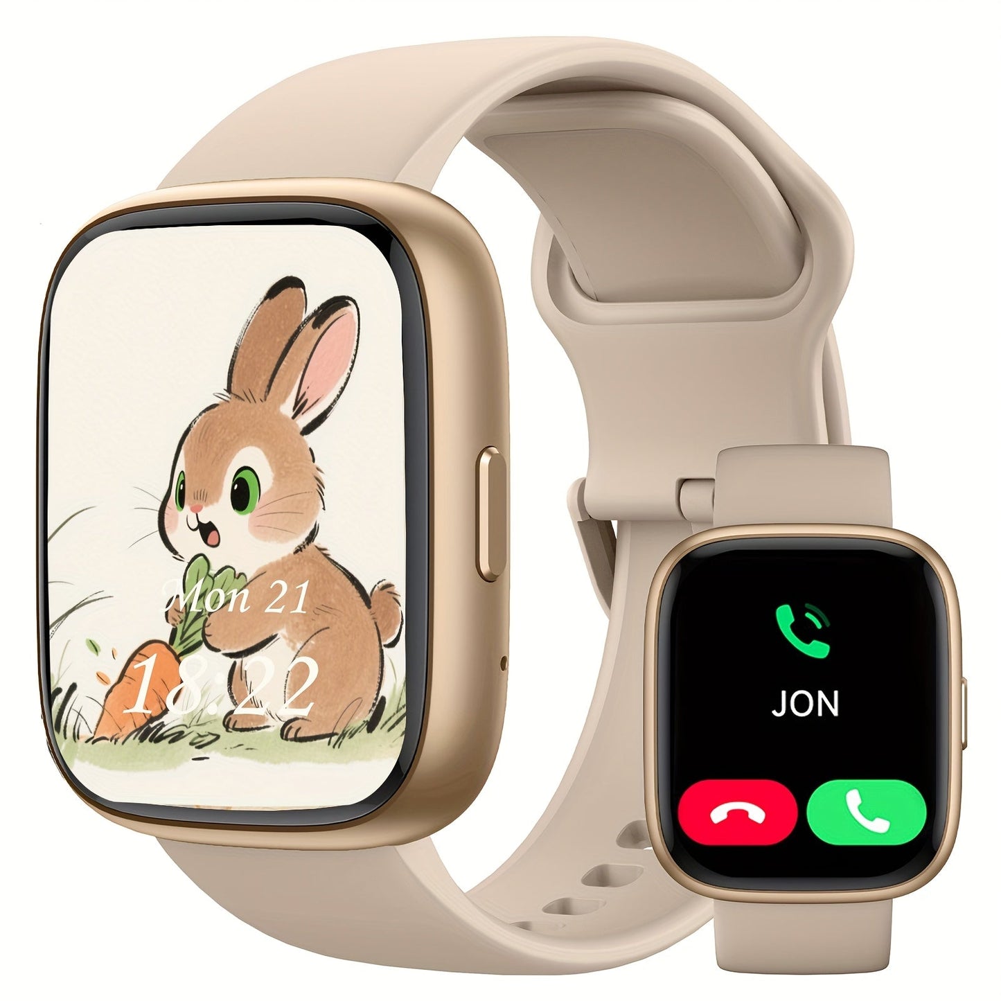 Smart Watch 1.95-Inch TFT Display with Custom Photo Faces, Calling and Three Band Color Options