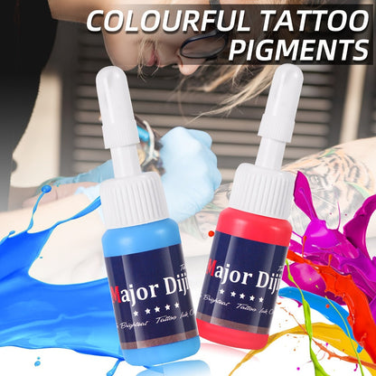 54 Color Tattoo Ink Set Professional - Complete Permanent Tattoo Ink Kit Full Spectrum Vibrant Pigments, Long-Lasting Fade-Resistant Formula, for Rotary Coil & Pen Tattoo Machine, Artists & Beginners