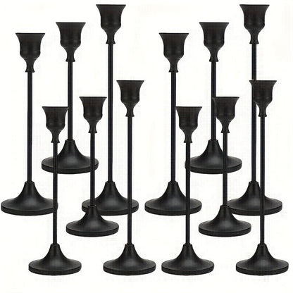 Metal Bell Candlestick Holders Set – Vintage Copper & Black Taper Candle Holders for Wedding Centerpieces, Christmas Table Decor, Halloween, Anniversary, Birthday Party, Home & Hotel Decoration