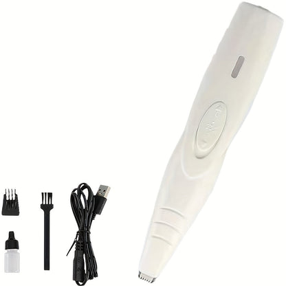 Pet Detail Trimmer, USB-Rechargeable Ceramic-Blade Clipper for Dog and Cat Face, Paw and Ear Areas