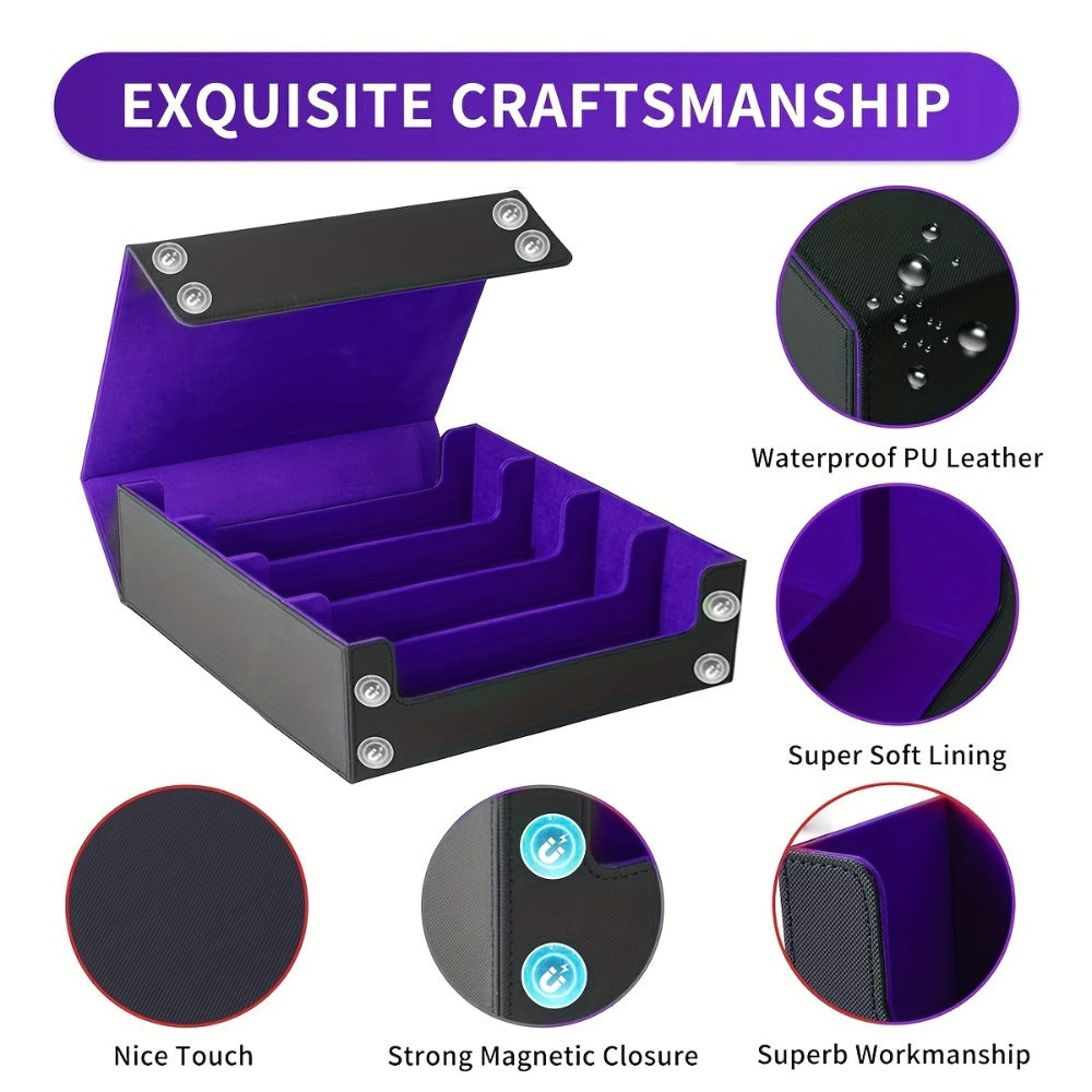 Four-Row Trading Card Storage Box with Three Interior Color Options and Source-Stated 3000-Card Capacity