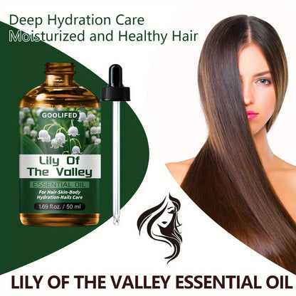 Lily of the Valley Body Oil Blend in a 50ml Amber Dropper Bottle with Floral Green Label Design