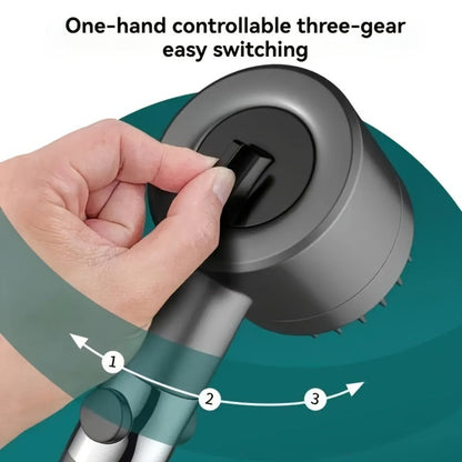Nine-Piece Handheld Shower Head Set with Three Spray Modes, 59-Inch Hose, Five Cartridges and Wall Bracket