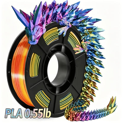Gradient Tri-Color PLA Filament 1.75mm 250g 0.55lb – Three-Tone Color Transition Smooth Durable Printing for DIY Artistic Cosplay & Professional Projects Wide FDM Compatibility