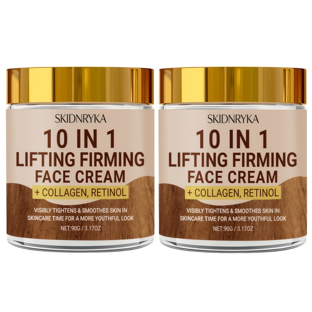 Face Cream 10-in-1 Moisturizing Formula in a Two-Jar Set with Refreshing Non-Greasy Texture for Daily Use
