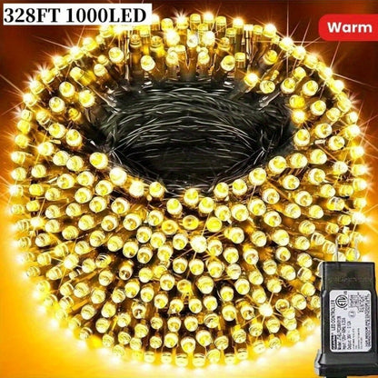 1000 LED 328ft Fairy String Lights Outdoor - Warm White Twinkle Gypsophila Style, 8 Modes, Flexible Wire for Garden, Patio, Backyard, Wedding, Party, Christmas & Bedroom Decoration