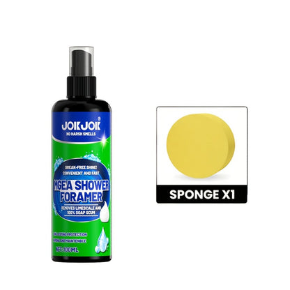 Bathroom Cleaner with Sponge 3.38oz - Deep Cleaning Stain Removal Scrub for Tiles Tub for Bath Time, Home Spa and Personal Care