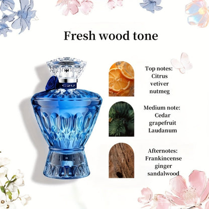 Eau de Parfum for Men Long Lasting Woody Masculine Cologne Spray 75ml - Cedar Sandalwood Amber Scent Alcohol-Based Fragrance Formaldehyde-Free Gift for Him