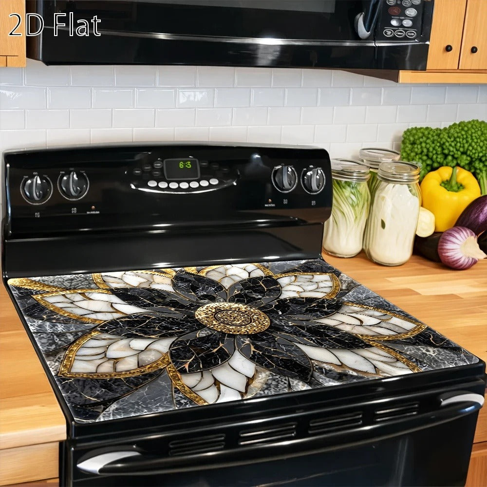 Lotus Marble Pattern Stove Protector Mat in 28.35 x 20.47-Inch or 3.9 x 7.8-Inch Checkout Sizes