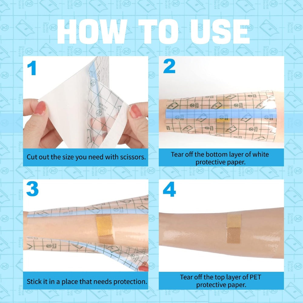 Tattoo Bandage Roll Clear Waterproof Second Skin Protective Film for New Tattoo Healing — Breathable Adhesive Transparent Aftercare Wrap Tape 5.9in x 5.5yd & 11yd