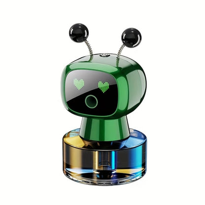 Car Air Freshener Auto Spray Robot Design USB Rechargeable – AI Expression Display, 4-Level Fragrance Control, Vent Clip Diffuser | 4 Colors & Scents | Gift for Car Lovers Men Women