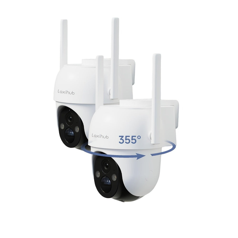 3MP Solar PTZ Outdoor Security Camera with 2.4GHz WiFi, Sold Alone or in One- or Two-Camera Solar Panel Packages
