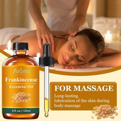 Essential Oil Frankincense 120ml Dropper Bottle with Warm Resinous Scent for Diffuser and Candles